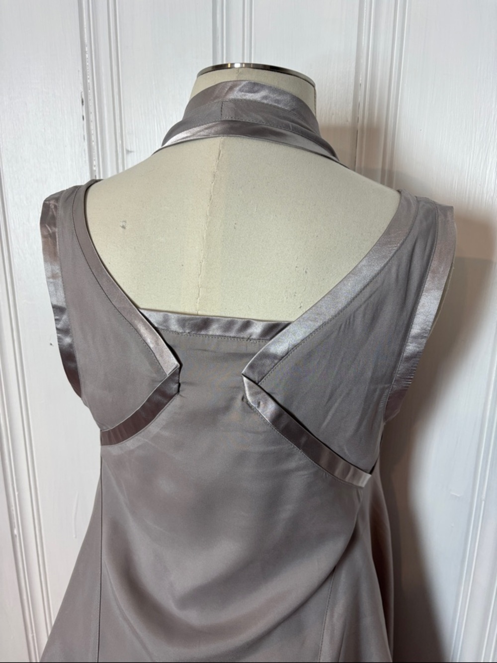LAUREN VIDAL Designer Light Gray Layered Balloon Hem Dress - Size S - Picture 6 of 10